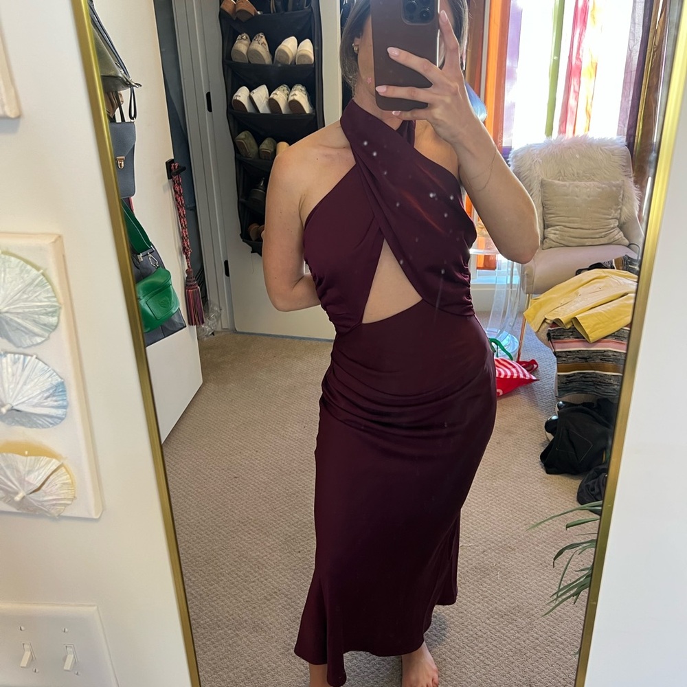Mishka Red One Shoulder Bodycon Dress